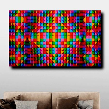 Fusion Space Acrylic Canvas Painting by Artist Samba Prasad 18 x 30 inch